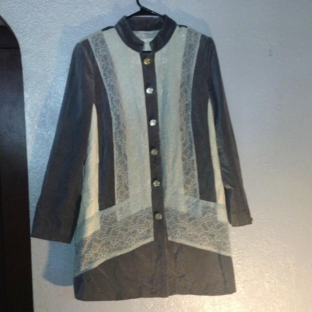 Chico's Velvet Lace Snowflake Dress Jacket 1/S